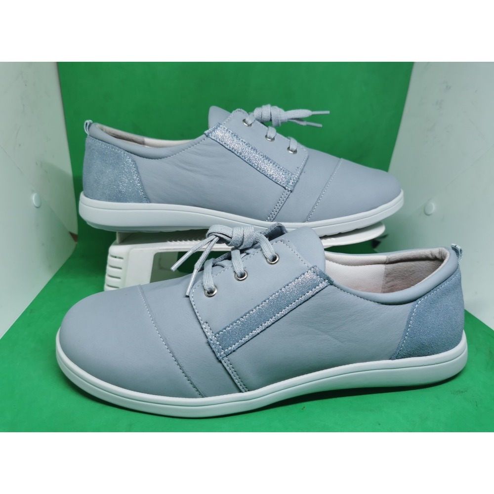 SAS Marnie Sky Sparkle Shoes Women Size 12 Wide Blue Leather Comfort Walking New